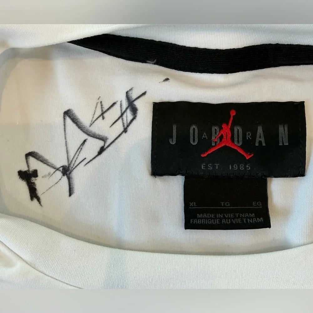 Dak Prescotts SIGNED & Worn Football Procamp DRI-FIT Shirt White- XL